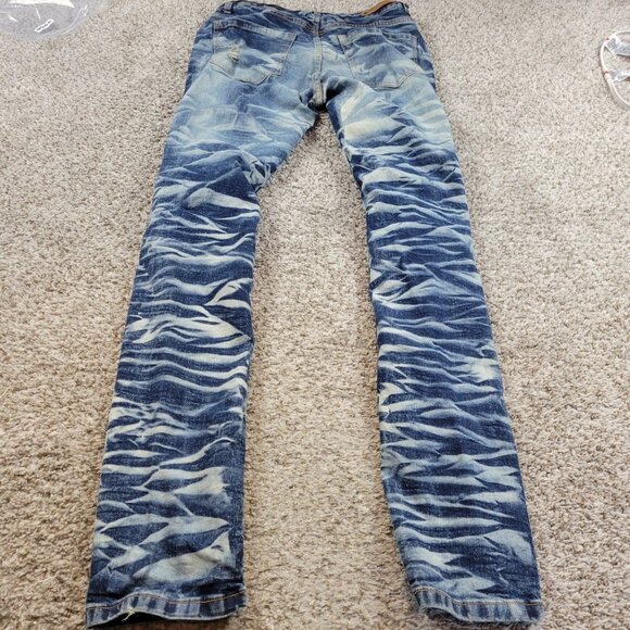 Evolution In Design Jeans Mens 34x32 Measures 34x34 Stacked Distressed - Picture 5 of 6
